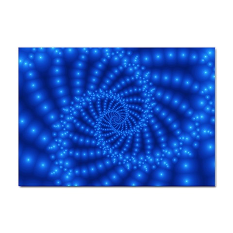 Glossy Blue Beaded Spiral Fractal Sticker A4 (10 pack) from ArtsNow.com Front