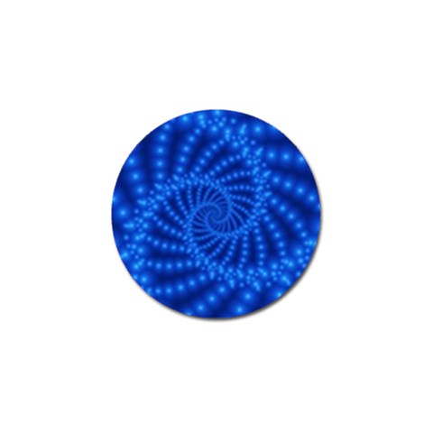 Glossy Blue Beaded Spiral Fractal Golf Ball Marker from ArtsNow.com Front