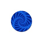 Glossy Blue Beaded Spiral Fractal Golf Ball Marker