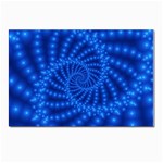 Glossy Blue Beaded Spiral Fractal Postcard 4  x 6 