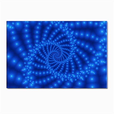 Glossy Blue Beaded Spiral Fractal Postcard 4 x 6  (Pkg of 10) from ArtsNow.com Front