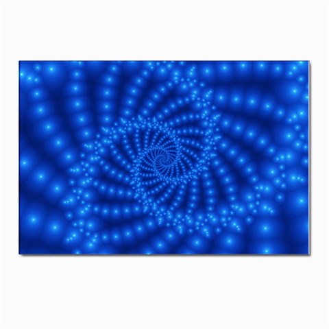 Glossy Blue Beaded Spiral Fractal Postcards 5  x 7  (Pkg of 10) from ArtsNow.com Front