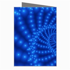 Glossy Blue Beaded Spiral Fractal Greeting Card from ArtsNow.com Right