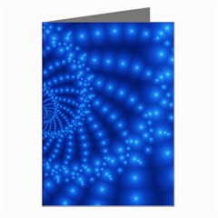 Glossy Blue Beaded Spiral Fractal Greeting Cards (Pkg of 8) from ArtsNow.com Left