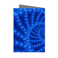 Glossy Blue Beaded Spiral Fractal Mini Greeting Card from ArtsNow.com Right