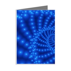 Glossy Blue Beaded Spiral Fractal Mini Greeting Cards (Pkg of 8) from ArtsNow.com Right