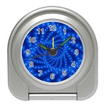 Glossy Blue Beaded Spiral Fractal Travel Alarm Clock