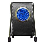 Glossy Blue Beaded Spiral Fractal Pen Holder Desk Clock