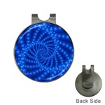 Glossy Blue Beaded Spiral Fractal Golf Ball Marker Hat Clip