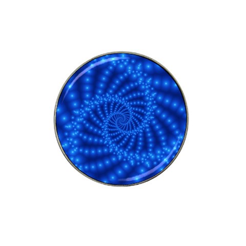 Glossy Blue Beaded Spiral Fractal Hat Clip Ball Marker from ArtsNow.com Front