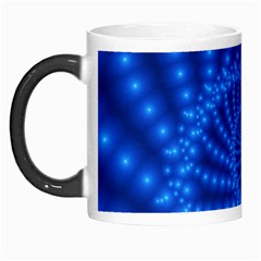 Glossy Blue Beaded Spiral Fractal Morph Mug from ArtsNow.com Left