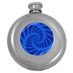 Glossy Blue Beaded Spiral Fractal Hip Flask (5 oz)