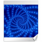 Glossy Blue Beaded Spiral Fractal Canvas 8  x 10 