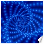 Glossy Blue Beaded Spiral Fractal Canvas 12  x 12 