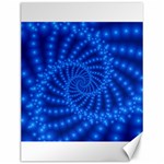 Glossy Blue Beaded Spiral Fractal Canvas 12  x 16 