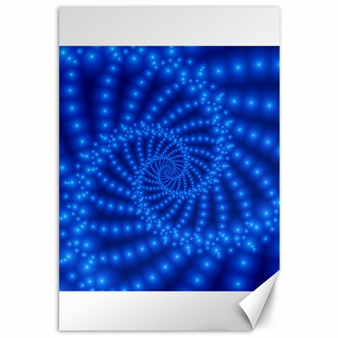 Glossy Blue Beaded Spiral Fractal Canvas 12  x 18  from ArtsNow.com 11.88 x17.36  Canvas - 1