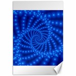 Glossy Blue Beaded Spiral Fractal Canvas 12  x 18 