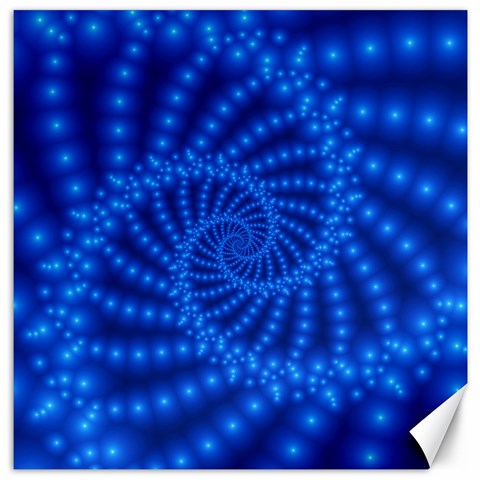 Glossy Blue Beaded Spiral Fractal Canvas 16  x 16  from ArtsNow.com 15.2 x15.41  Canvas - 1