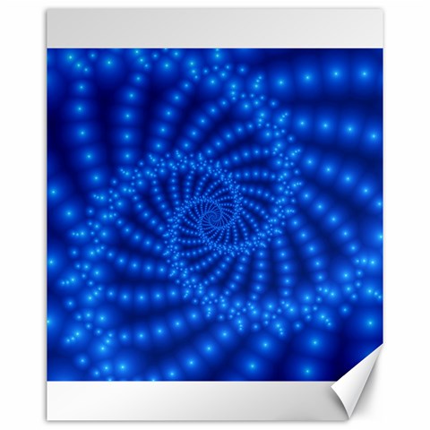 Glossy Blue Beaded Spiral Fractal Canvas 16  x 20  from ArtsNow.com 15.75 x19.29  Canvas - 1