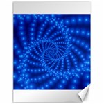 Glossy Blue Beaded Spiral Fractal Canvas 18  x 24 