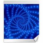 Glossy Blue Beaded Spiral Fractal Canvas 20  x 24 