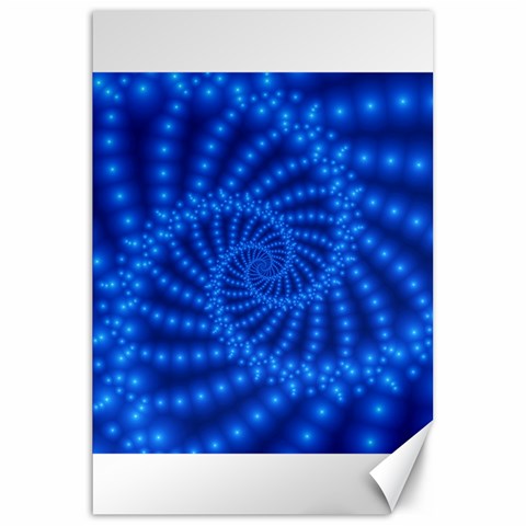 Glossy Blue Beaded Spiral Fractal Canvas 20  x 30  from ArtsNow.com 19.62 x28.9  Canvas - 1