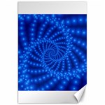 Glossy Blue Beaded Spiral Fractal Canvas 20  x 30 