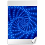 Glossy Blue Beaded Spiral Fractal Canvas 24  x 36 