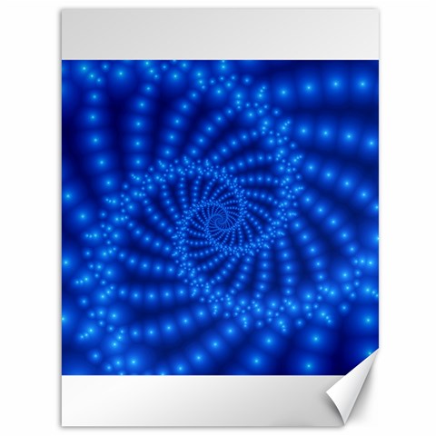 Glossy Blue Beaded Spiral Fractal Canvas 36  x 48  from ArtsNow.com 35.26 x46.15  Canvas - 1