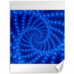 Glossy Blue Beaded Spiral Fractal Canvas 36  x 48 