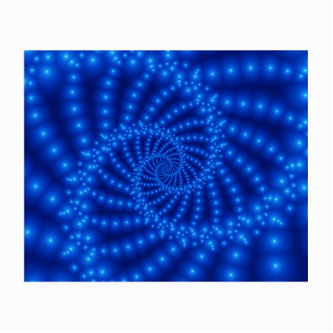 Glossy Blue Beaded Spiral Fractal Small Glasses Cloth (2 Sides) from ArtsNow.com Front