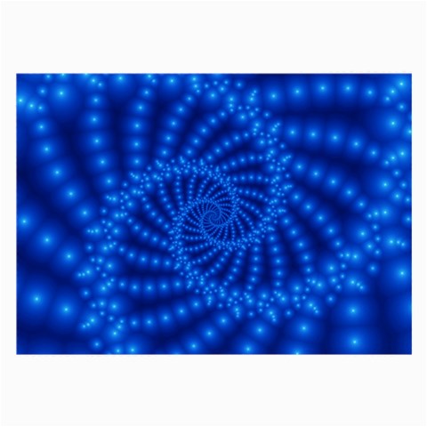 Glossy Blue Beaded Spiral Fractal Large Glasses Cloth from ArtsNow.com Front