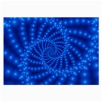 Glossy Blue Beaded Spiral Fractal Large Glasses Cloth