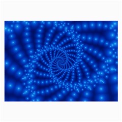 Glossy Blue Beaded Spiral Fractal Large Glasses Cloth (2 Sides) from ArtsNow.com Front