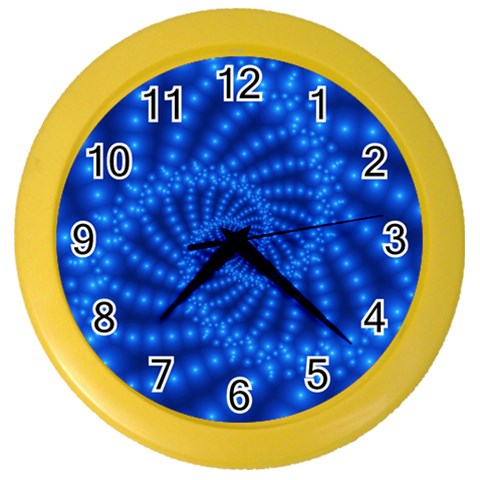 Glossy Blue Beaded Spiral Fractal Color Wall Clock from ArtsNow.com Front