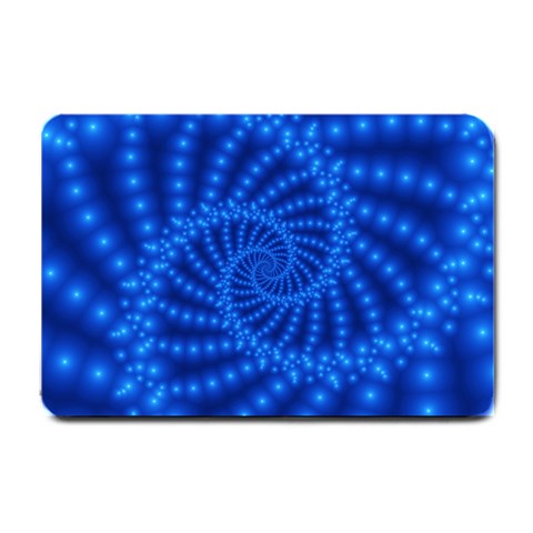 Glossy Blue Beaded Spiral Fractal Small Doormat from ArtsNow.com 24 x16  Door Mat