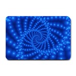 Glossy Blue Beaded Spiral Fractal Small Doormat