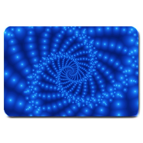 Glossy Blue Beaded Spiral Fractal Large Doormat from ArtsNow.com 30 x20  Door Mat