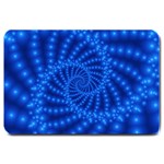 Glossy Blue Beaded Spiral Fractal Large Doormat