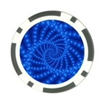 Glossy Blue Beaded Spiral Fractal Poker Chip Card Guard