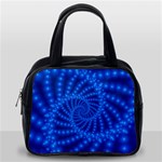 Glossy Blue Beaded Spiral Fractal Classic Handbag (One Side)