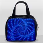 Glossy Blue Beaded Spiral Fractal Classic Handbag (Two Sides)