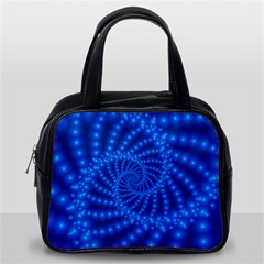 Glossy Blue Beaded Spiral Fractal Classic Handbag (Two Sides) from ArtsNow.com Back