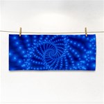 Glossy Blue Beaded Spiral Fractal Hand Towel