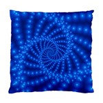 Glossy Blue Beaded Spiral Fractal Standard Cushion Case (Two Sides)