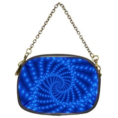 Glossy Blue Beaded Spiral Fractal Chain Purse (Two Sides) from ArtsNow.com Front