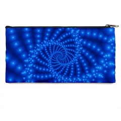 Glossy Blue Beaded Spiral Fractal Pencil Case from ArtsNow.com Back