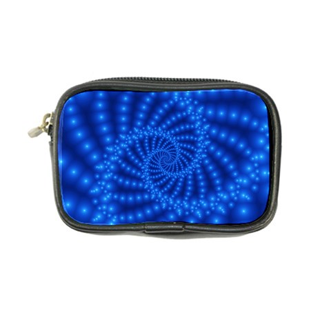 Glossy Blue Beaded Spiral Fractal Coin Purse from ArtsNow.com Front