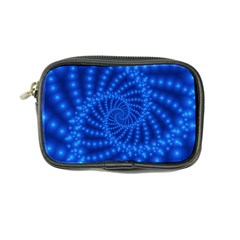 Glossy Blue Beaded Spiral Fractal Coin Purse from ArtsNow.com Front