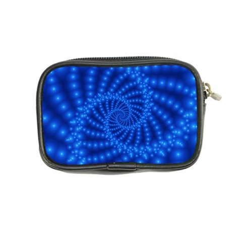 Glossy Blue Beaded Spiral Fractal Coin Purse from ArtsNow.com Back